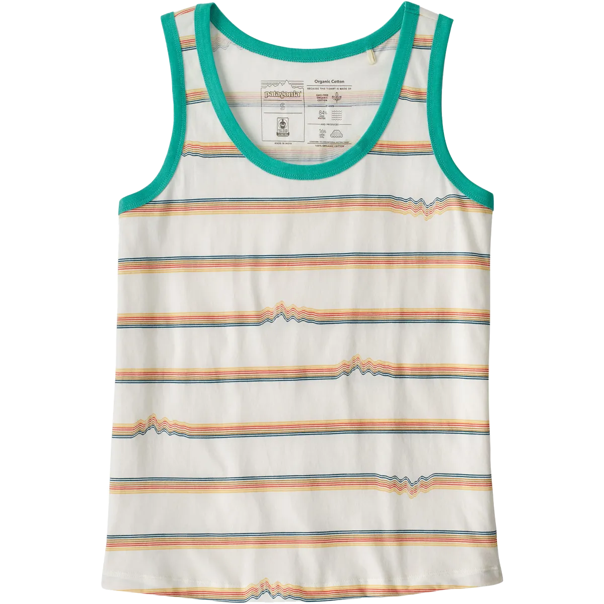 Women's Ridge Rise Stripe Repeat Organic Tank Top NonBindingCollar
