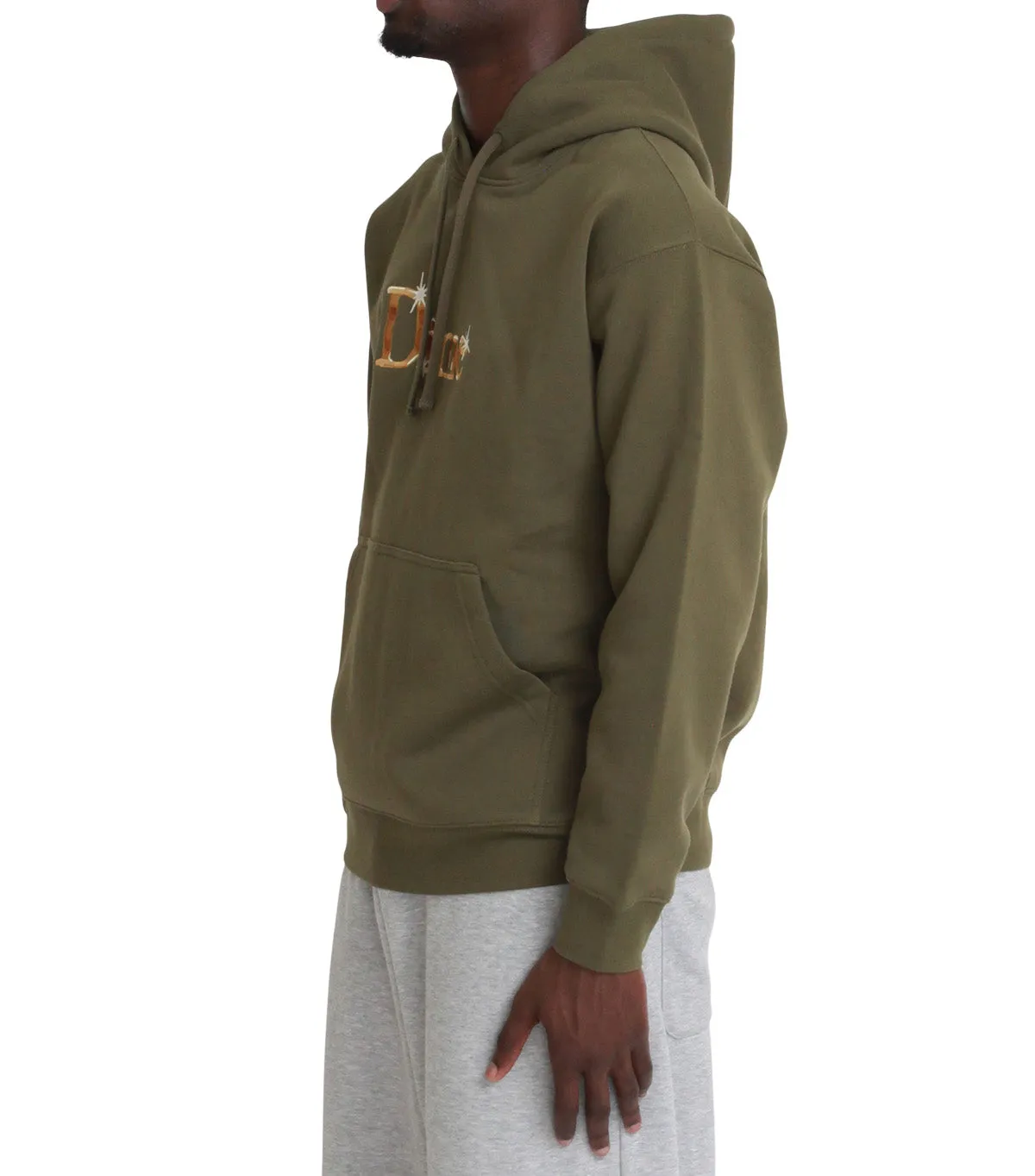 Friend Vibe Scandi Clean Dime Classic Shiny Hoodie Dark Olive