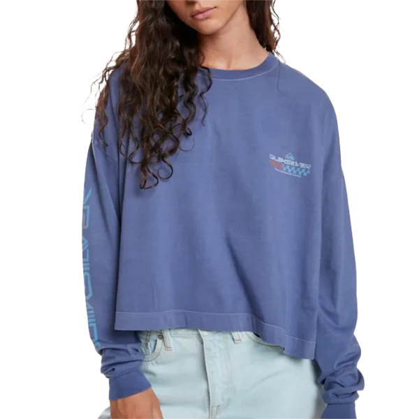 OdorResistant Material EcoFriendly Dye Women's Oversize Cropped Long Sleeve Tee
