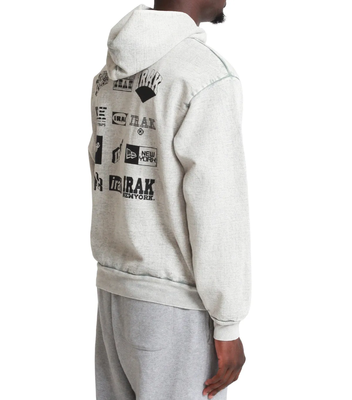 IRAK Logo Hoodie Grey LayeredNeckline