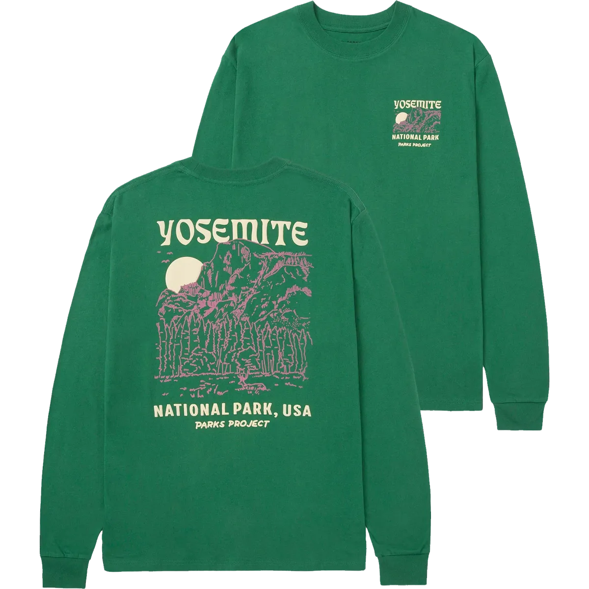 Yosemite Puff Print Long Sleeve Tee Tailored Fit FlexibleElasticity