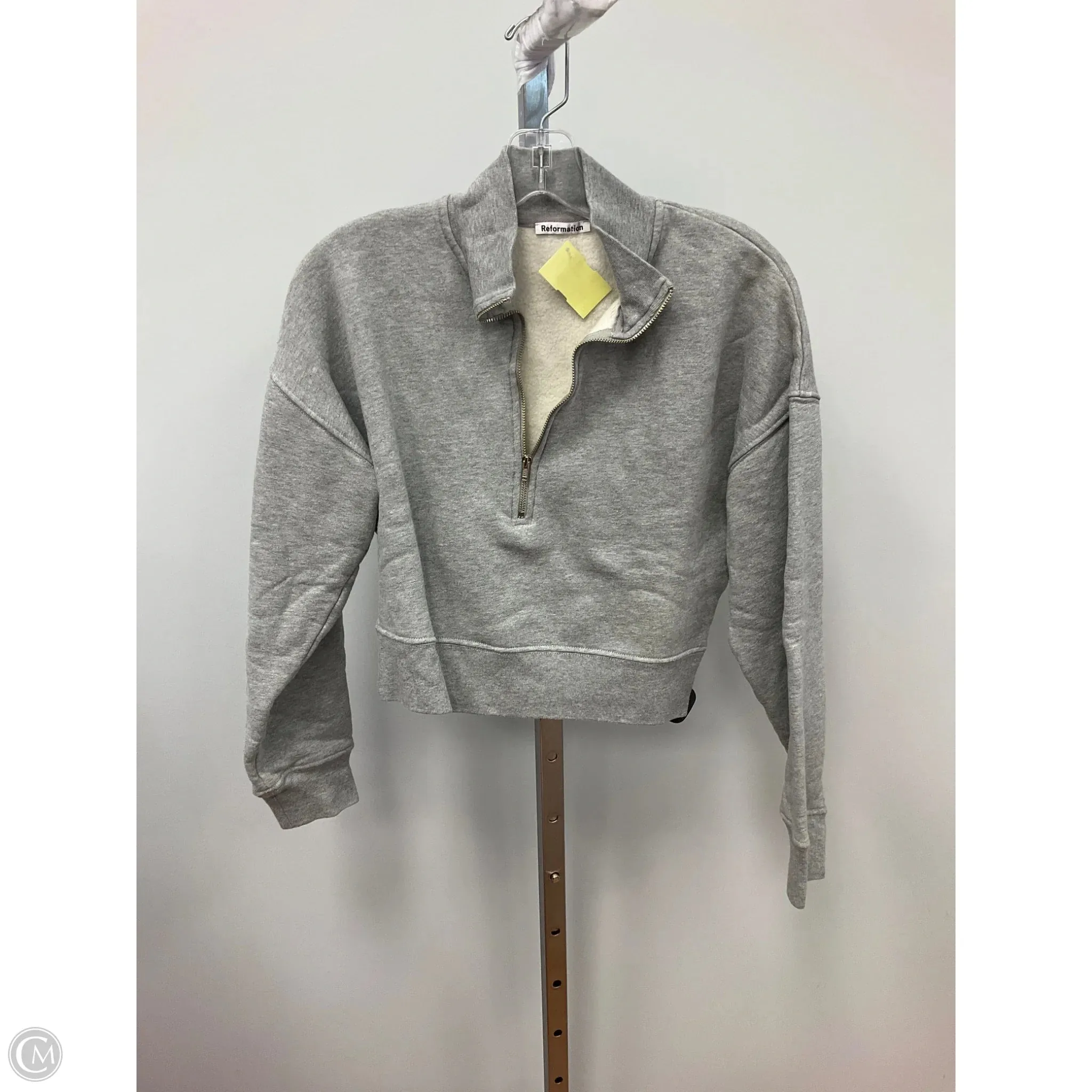 Hidden Storage Pockets Unlined Design Top Long Sleeve By Reformation In Grey, Size: Xs