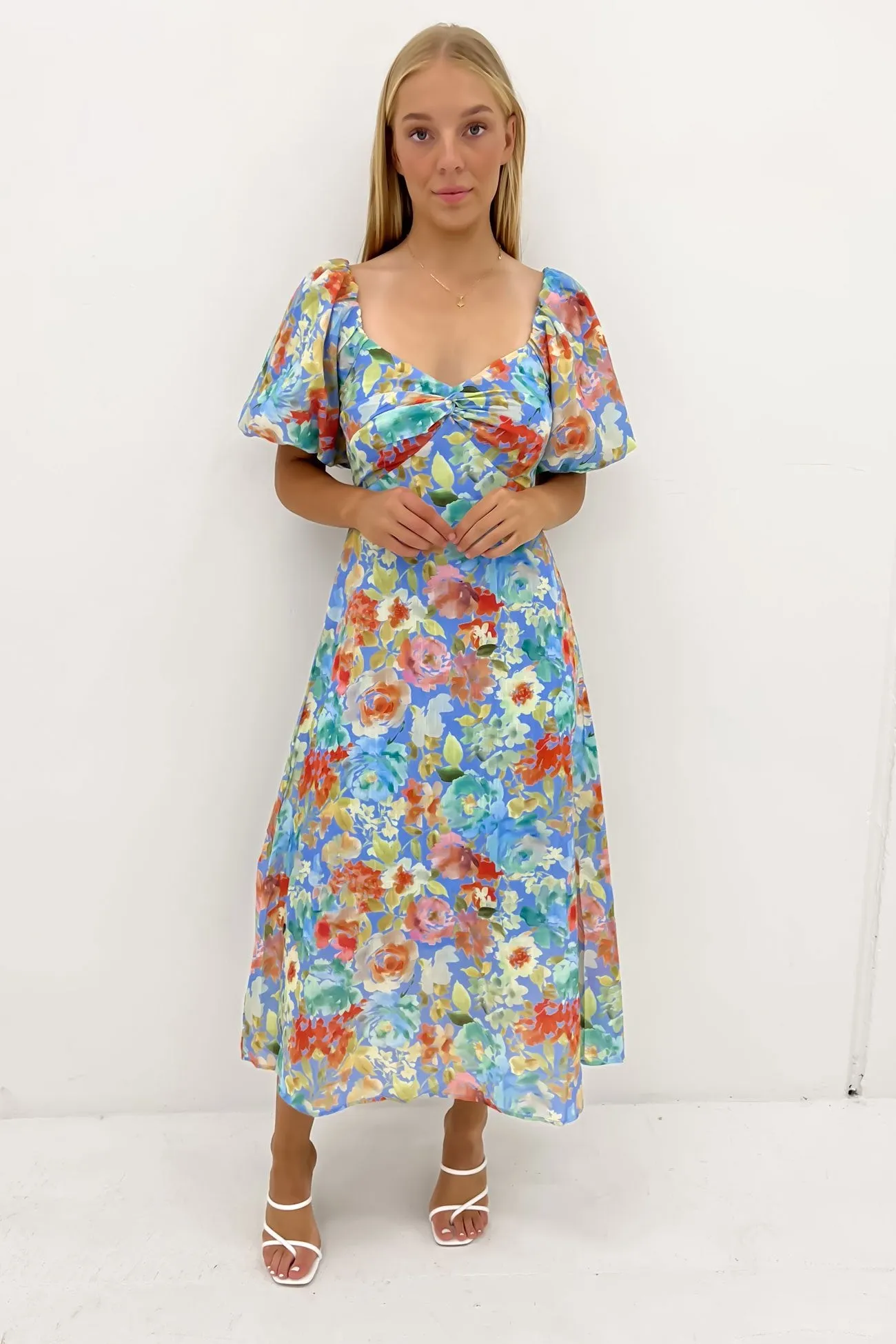 Mylah Midi Dress Blue Rose Romantic-Style
