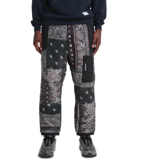 Strong Edge Neighborhood Bandana Pattern Fleece Pants Black