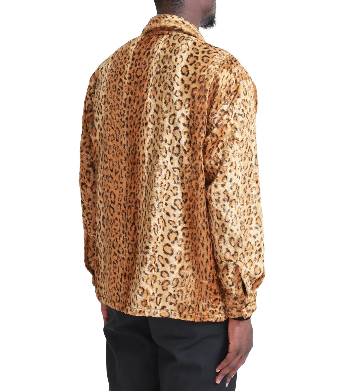 Neighborhood Long Sleeve Fur Shirt Leopard FadeResistant Color Wool Fit