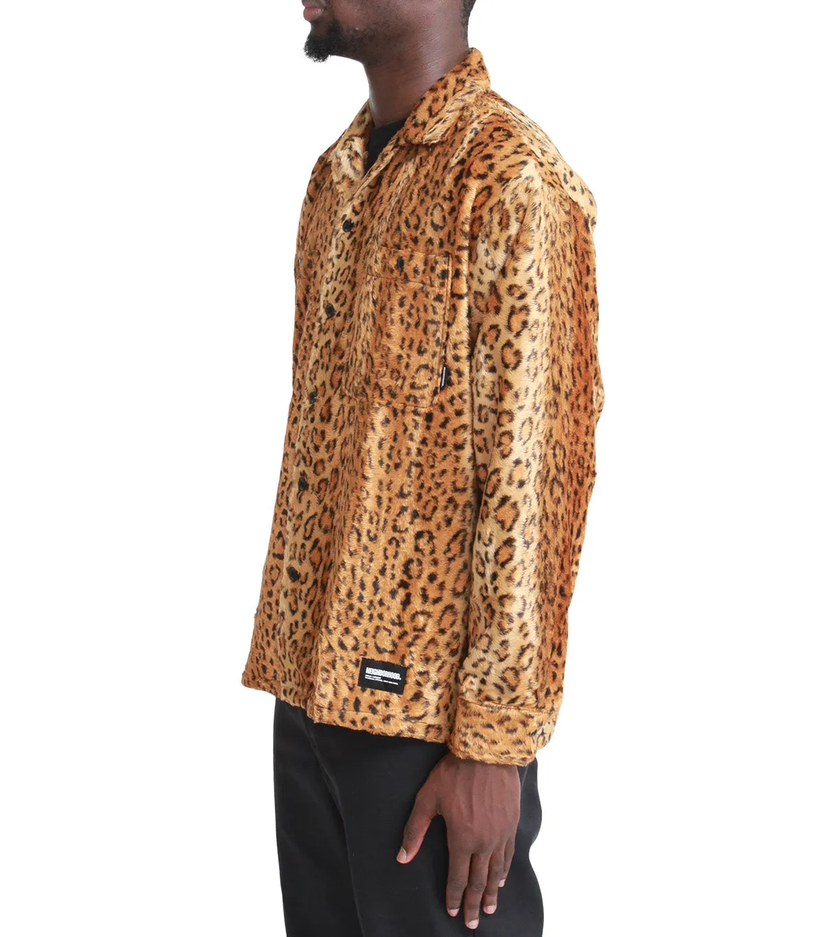 CompressiveFitFabric Neighborhood Long Sleeve Fur Shirt Leopard