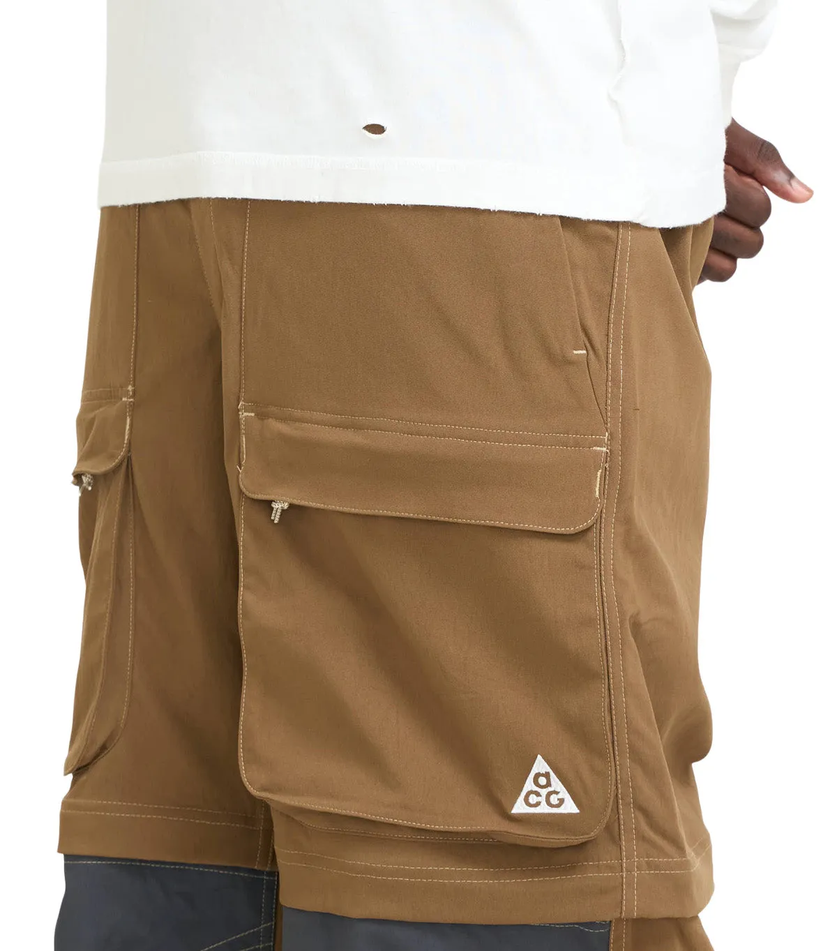 Nike ACG Smith Summit Cargo Pants Mosswood Brown HiddenZipperClosure Tough Core