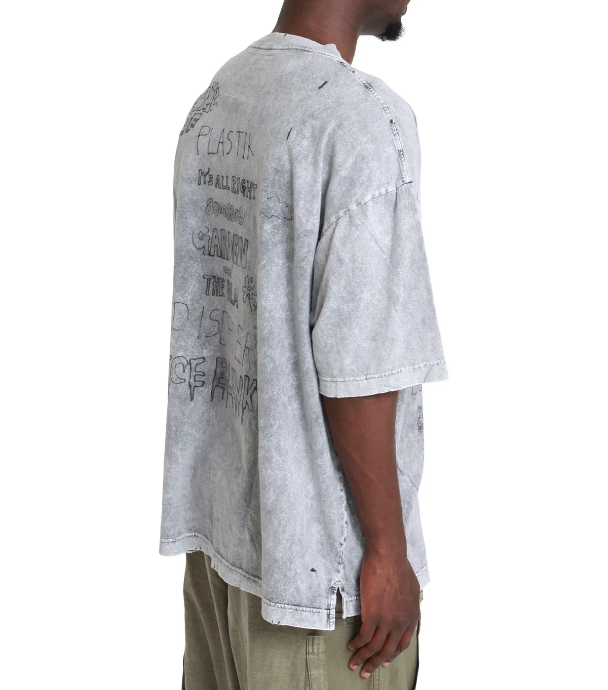 High End Lightweight Fabric Mihara Yasuhiro Bleached Tee Gray