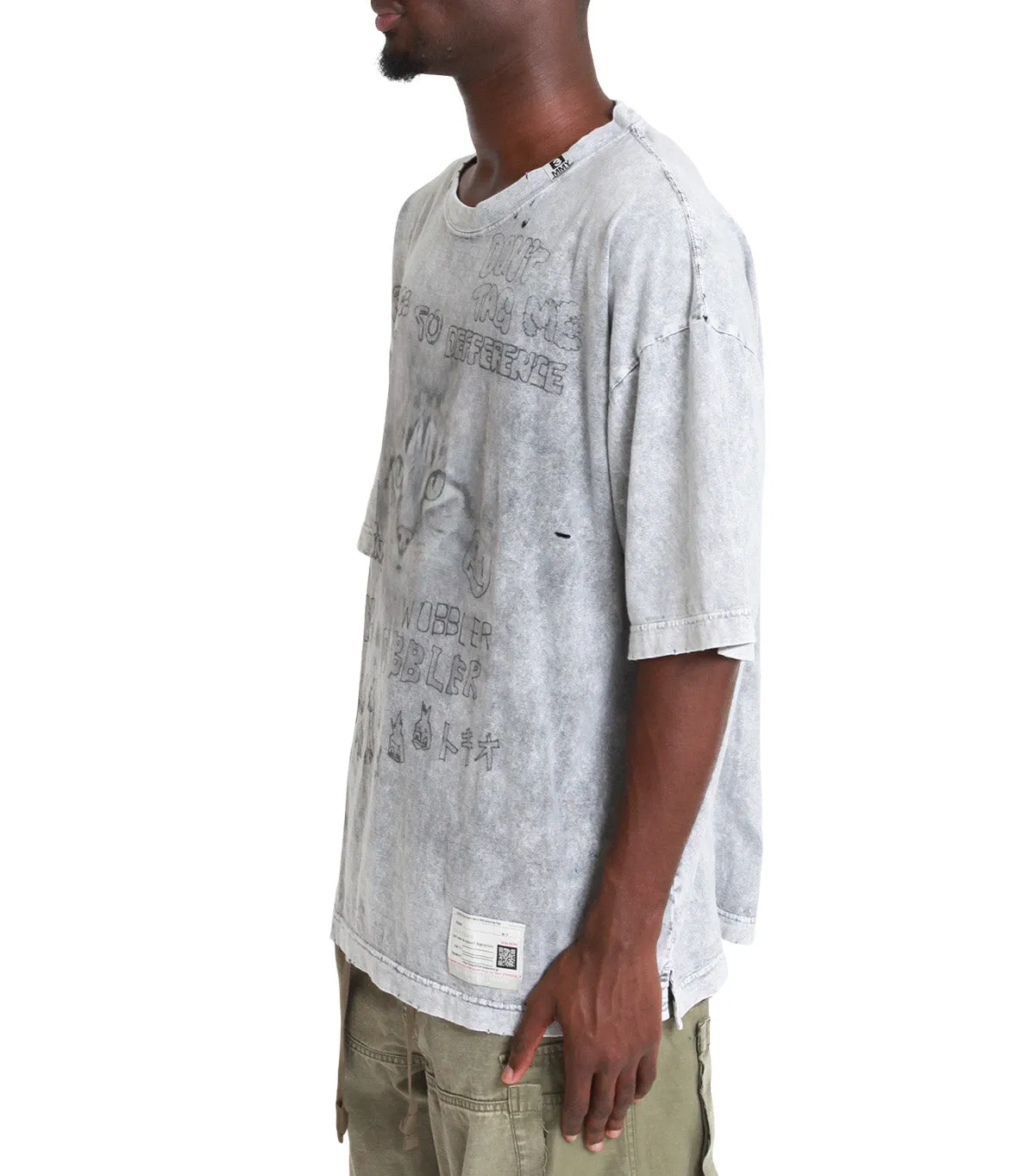 NonIrritating Seams Mihara Yasuhiro Bleached Tee Gray