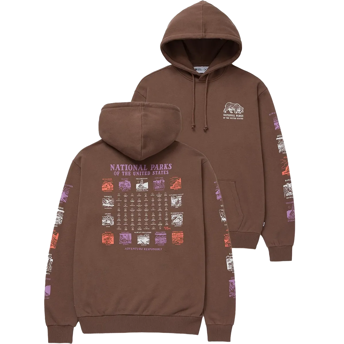 National Parks Pictograms Fill In Hoodie Ultraviolet Protection