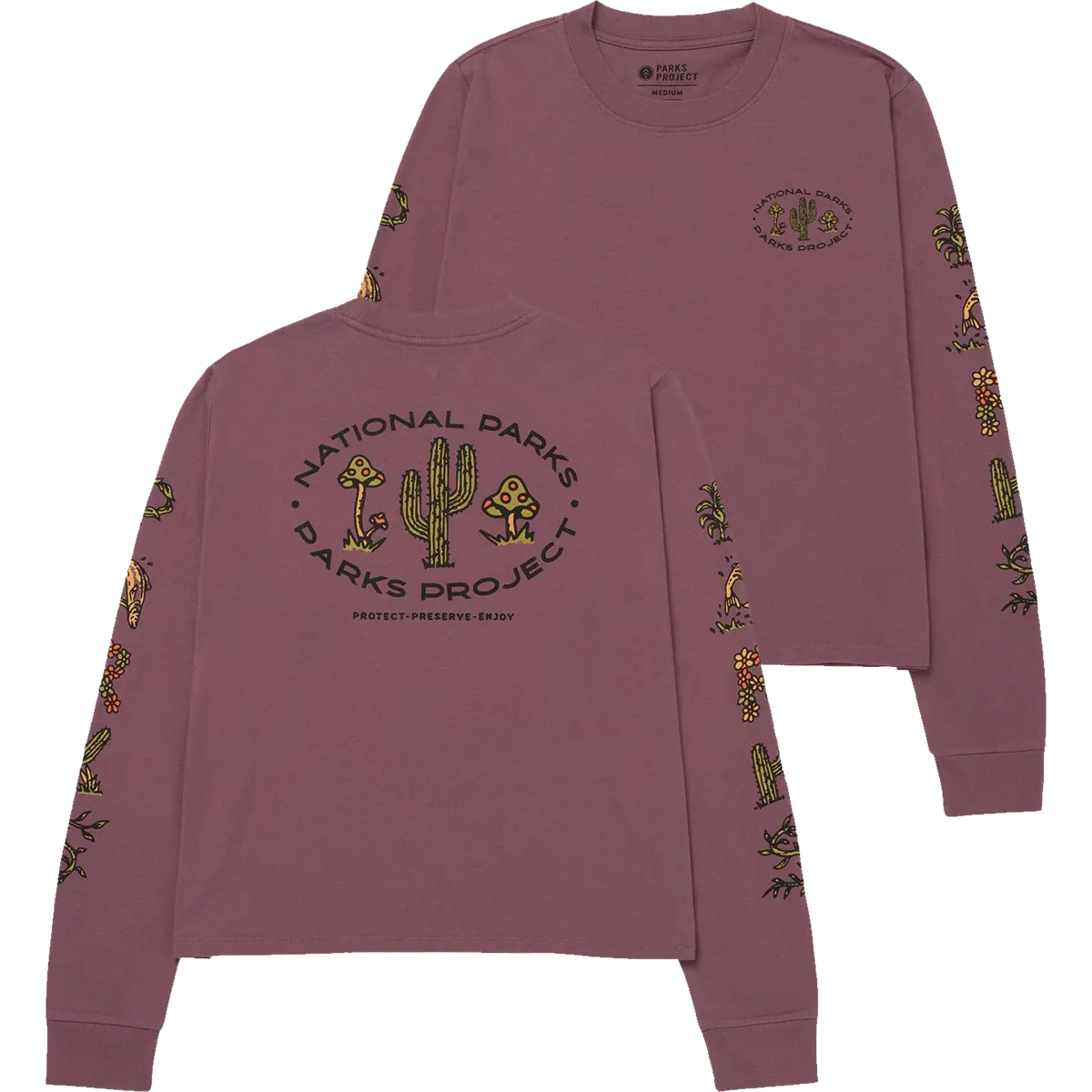 Women's 90s Doodle Parks Boxy Long Sleeve Tee Run Glow