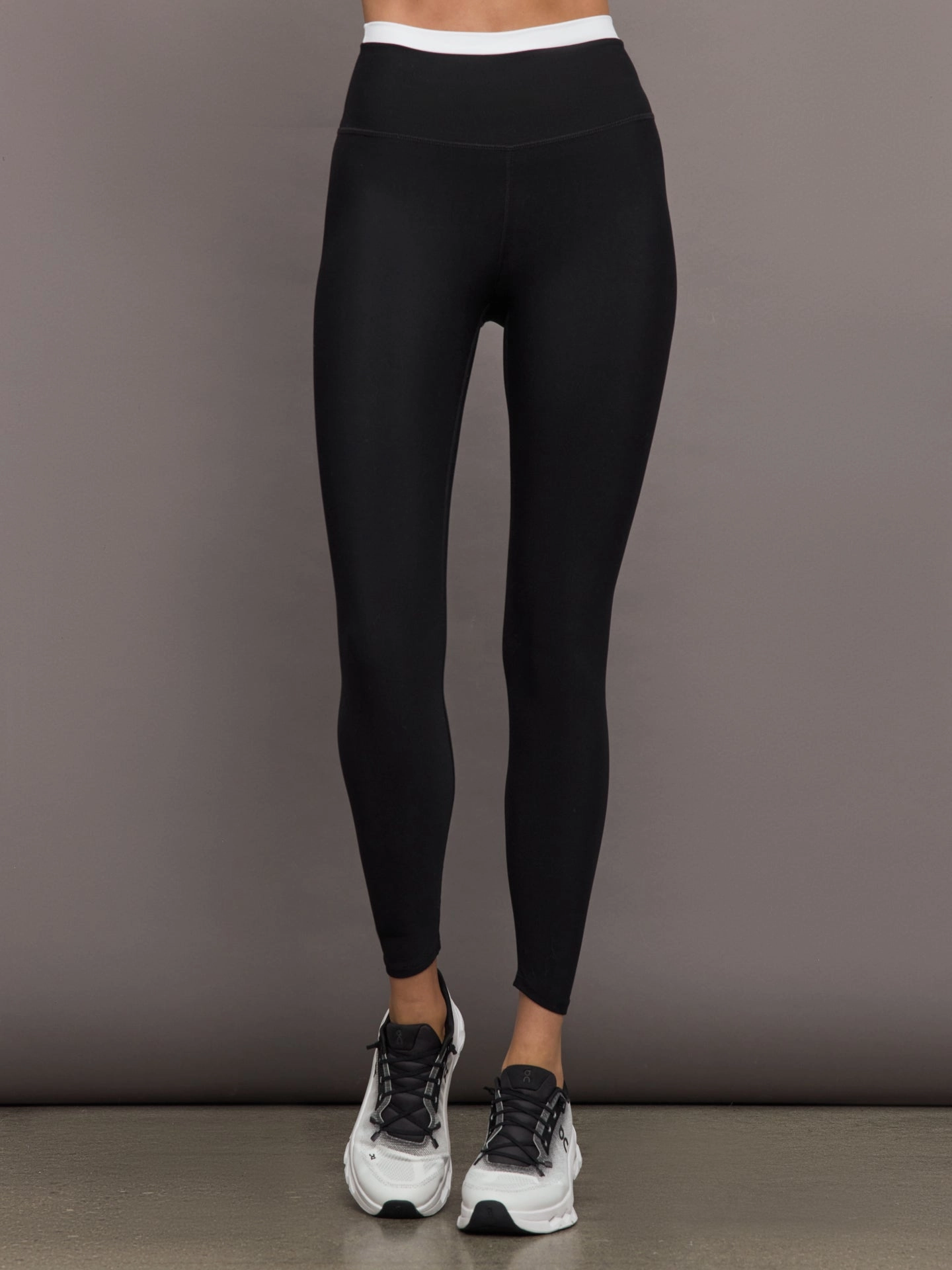 Contrast Waistband Legging in Melt - Black/White Versatile Styling EcoFriendly Material