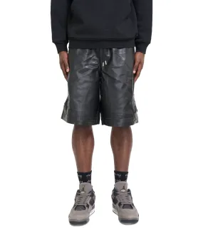 Jordan Air Jordan Vegan Leather Diamond Shorts Black AntiPilling Fabric Noble Core