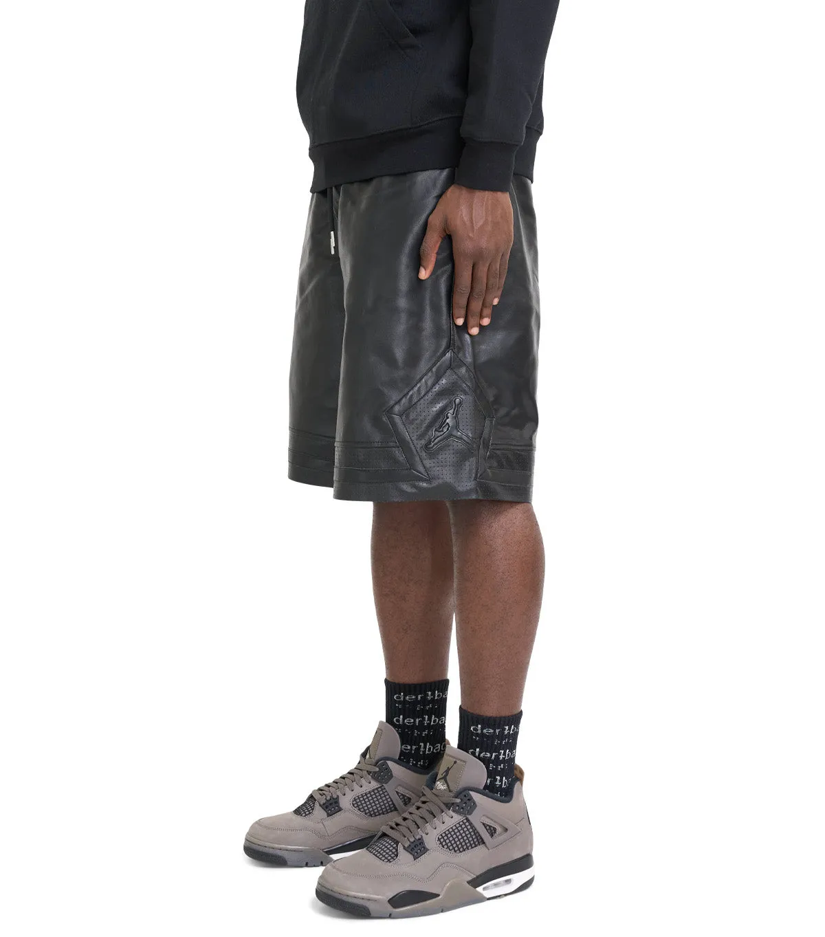 Jordan Air Jordan Vegan Leather Diamond Shorts Black EcoCertifiedTextile NonSlipTrims