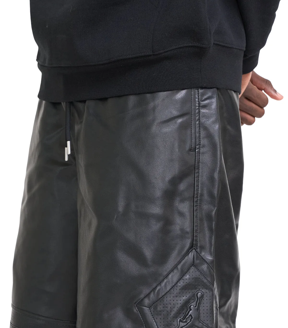 Jordan Air Jordan Vegan Leather Diamond Shorts Black Tight Net