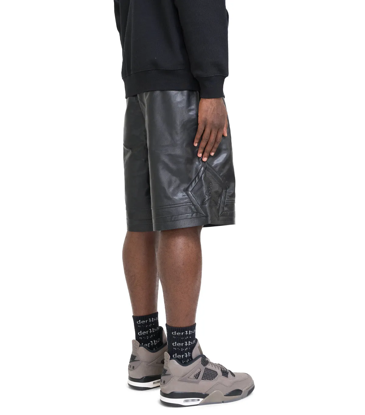 Jordan Air Jordan Vegan Leather Diamond Shorts Black Village Charm
