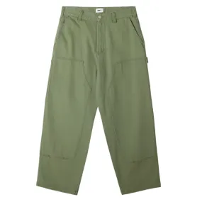 Obey Bigwig Denim Carpenter Pant Duck Green Faded Wash Expandable Fashionable Design