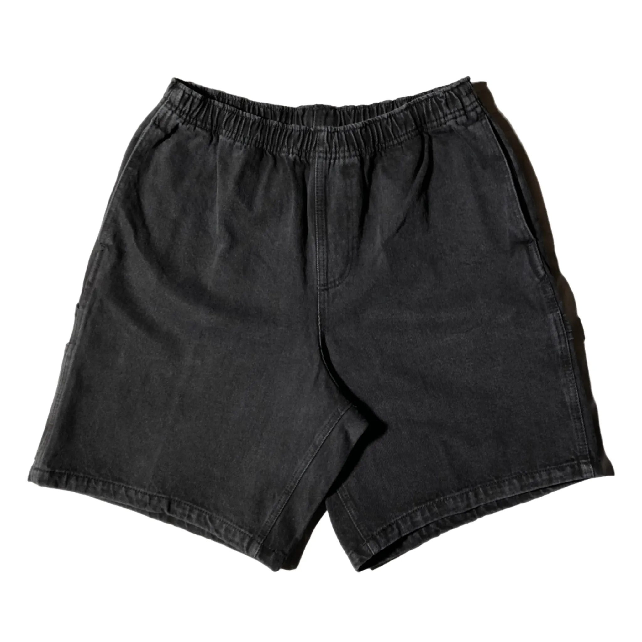 Obey Easy Denim Carpenter Short Dusty Black Zipper Front foldable