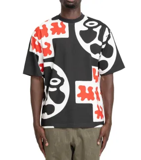 The Trilogy Tapes Cross Head T-Shirt Black Desert Heat Sequin Glow