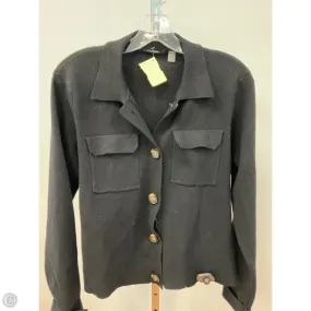 Low Profile Collar Sweater Cardigan By T Tahari In Black, Size: L