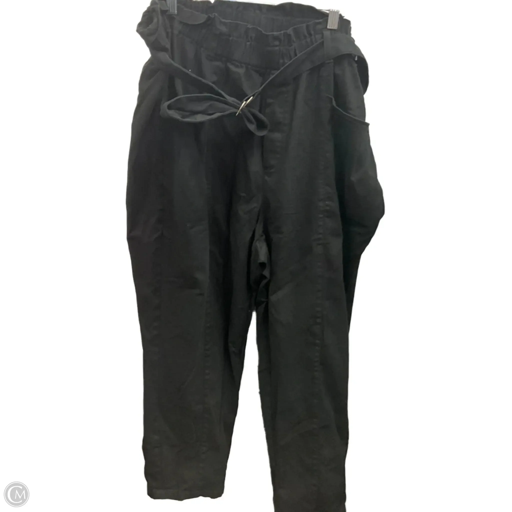 PunctureResistant Fabric Pants Cropped By Ava & Viv In Black, Size: 2x