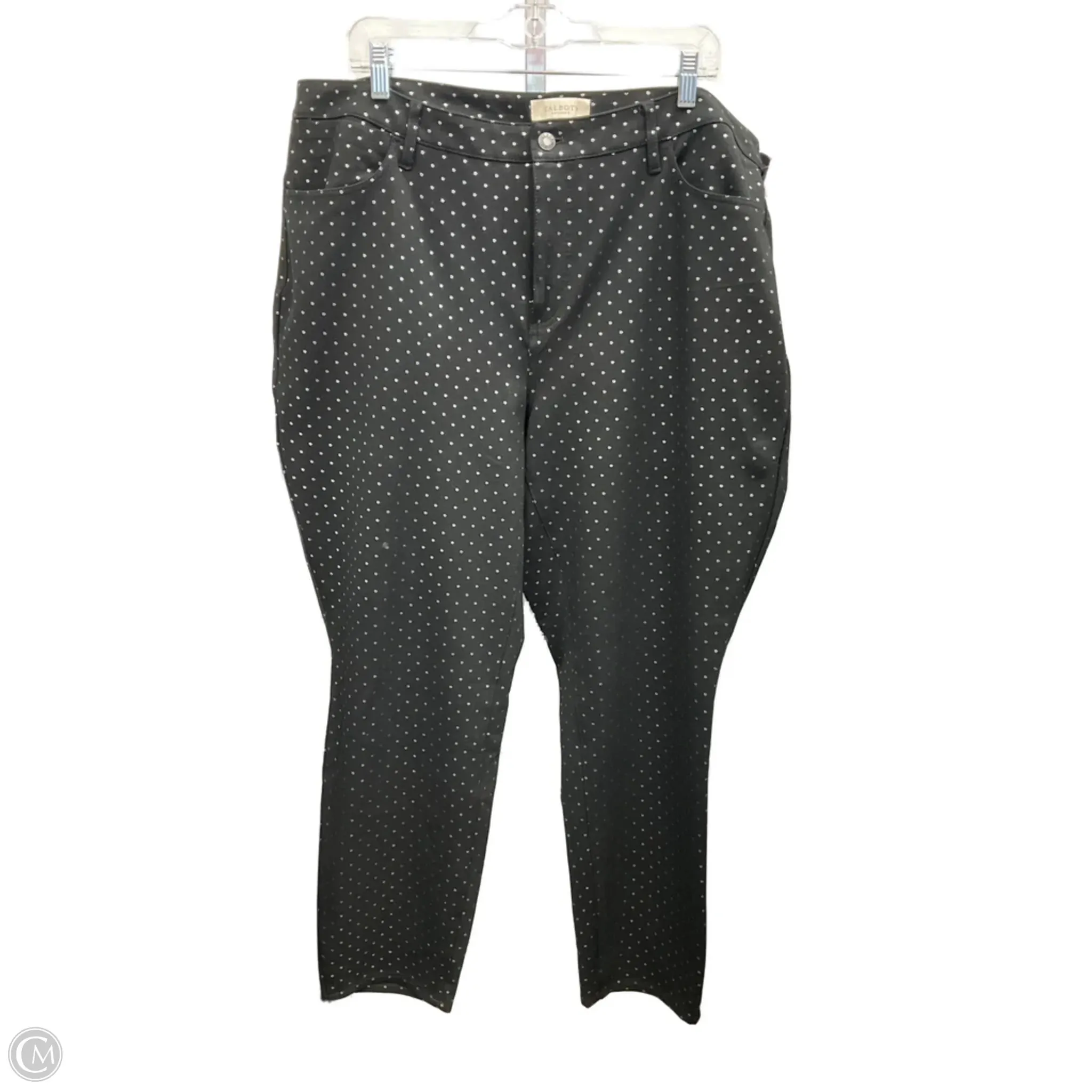 Desk Style Pants Dress By Talbots In Black & Silver, Size: 20