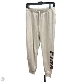 Erasable Logo Patch Pants Joggers By Pink In Tan, Size: M