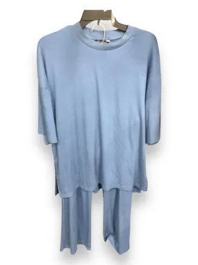 Comfortable and Fashionable Lightweight-Layer Pants Set 2pc By Clothes Mentor In Blue & Brown, Size: M