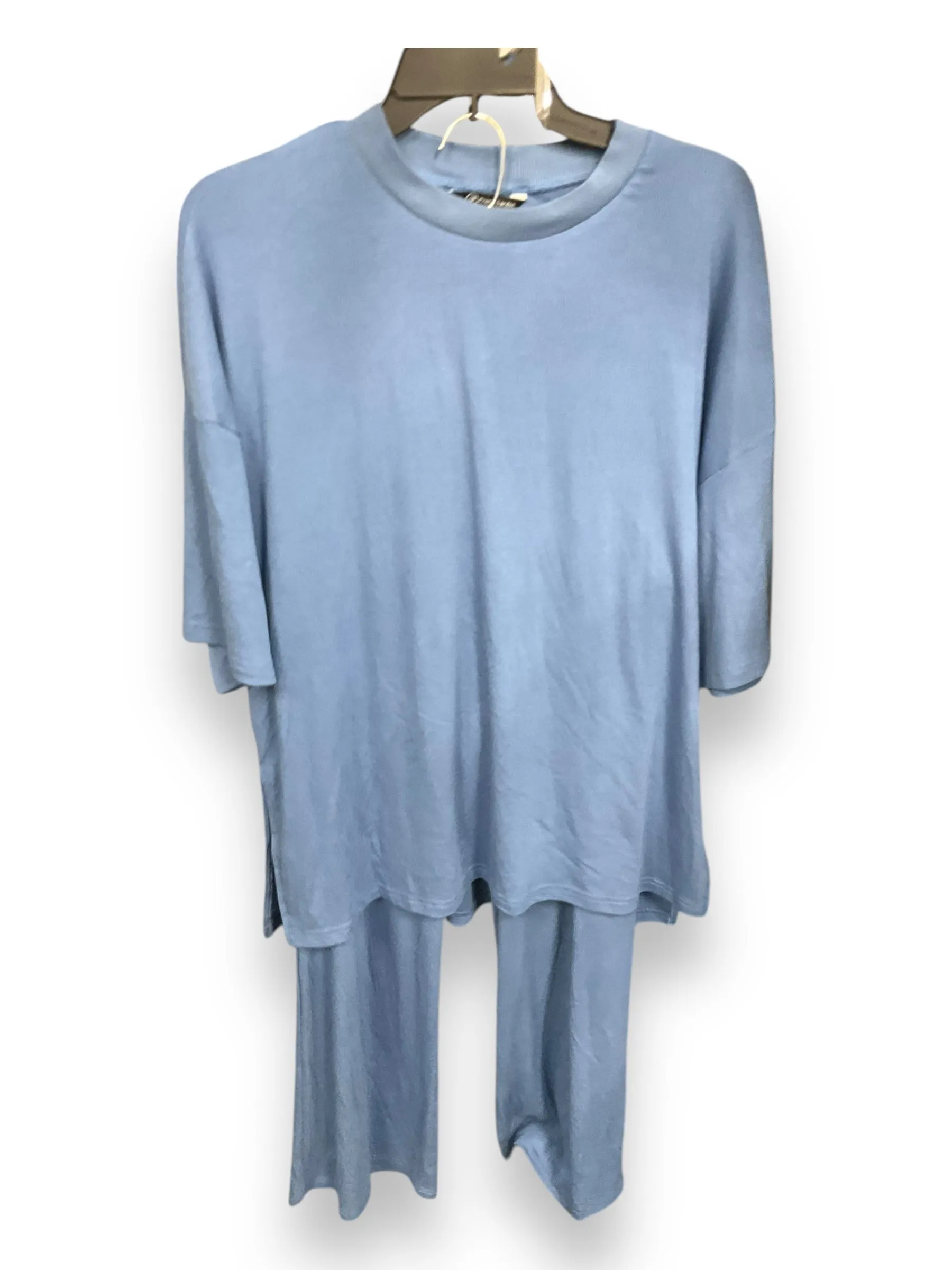 Comfortable and Fashionable Lightweight-Layer Pants Set 2pc By Clothes Mentor In Blue & Brown, Size: M