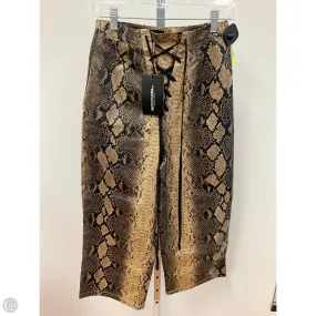 Laser Cut Perforations Pants Wide Leg By Pretty Little Thing In Snakeskin Print, Size: 4