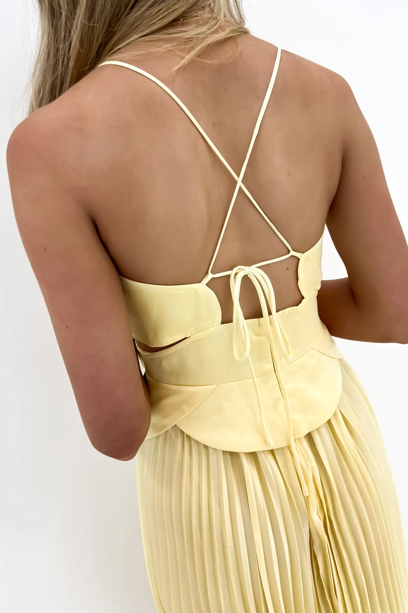 Parker Maxi Dress Yellow Airy Weave Flattering bodycon dress