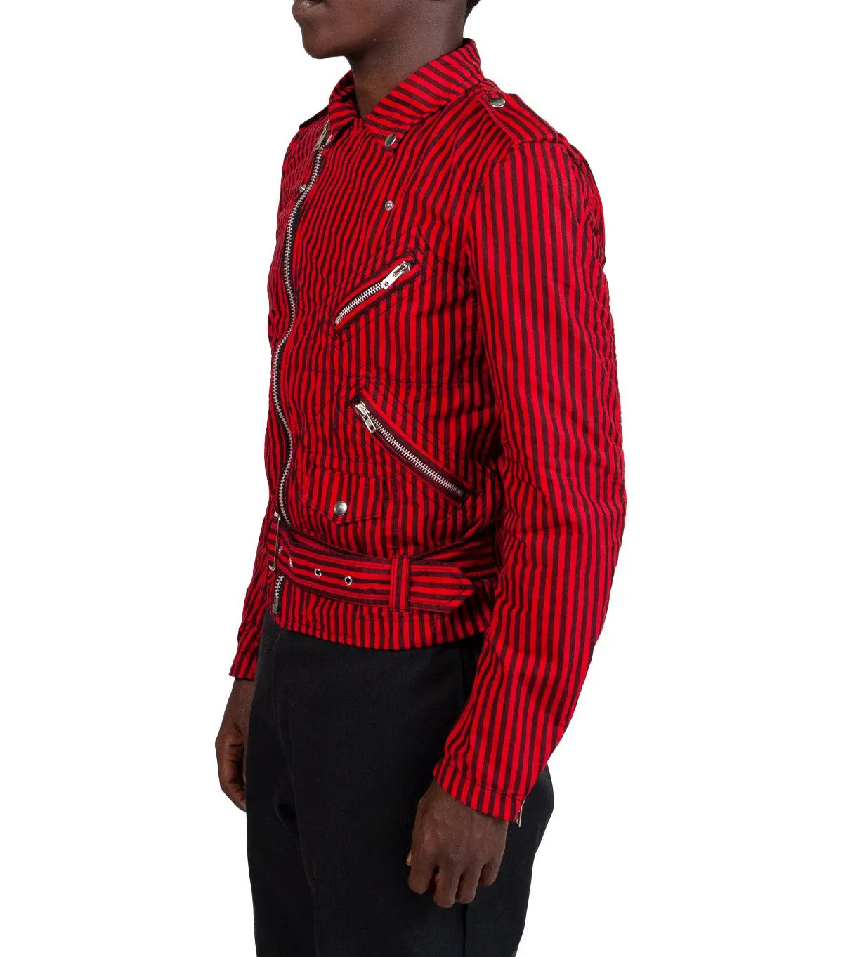 Lightweight Composite CdG SHIRT Striped Woven Jacket Red