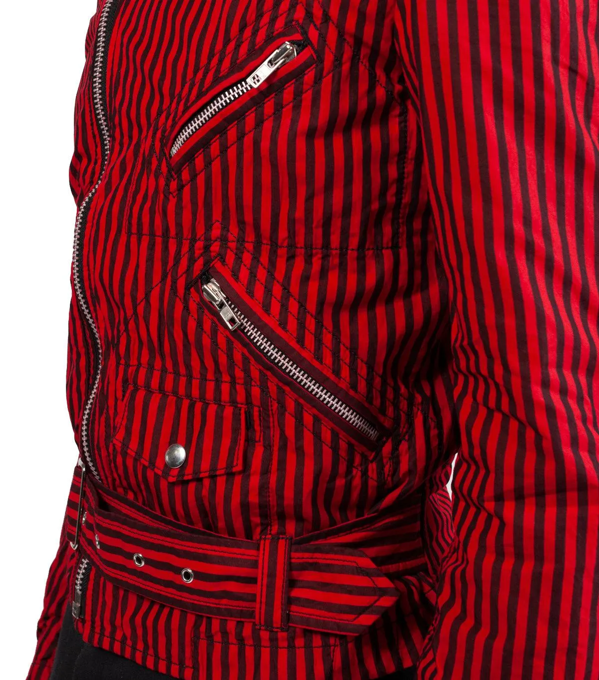 Winner Vibe Stretchable Waistband CdG SHIRT Striped Woven Jacket Red