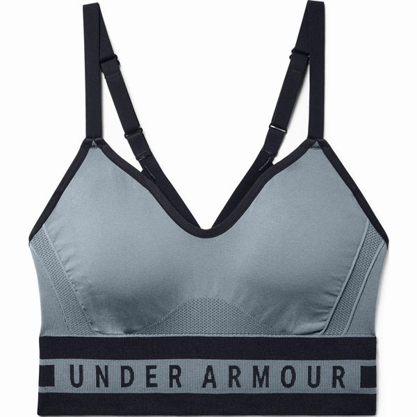 Women's UA Longline Seamless Bra Thin straps seams Compression fit seams