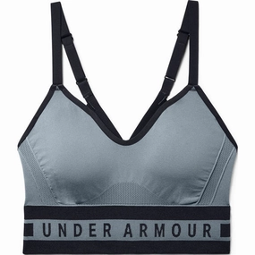 Women's UA Longline Seamless Bra Thin straps seams Compression fit seams