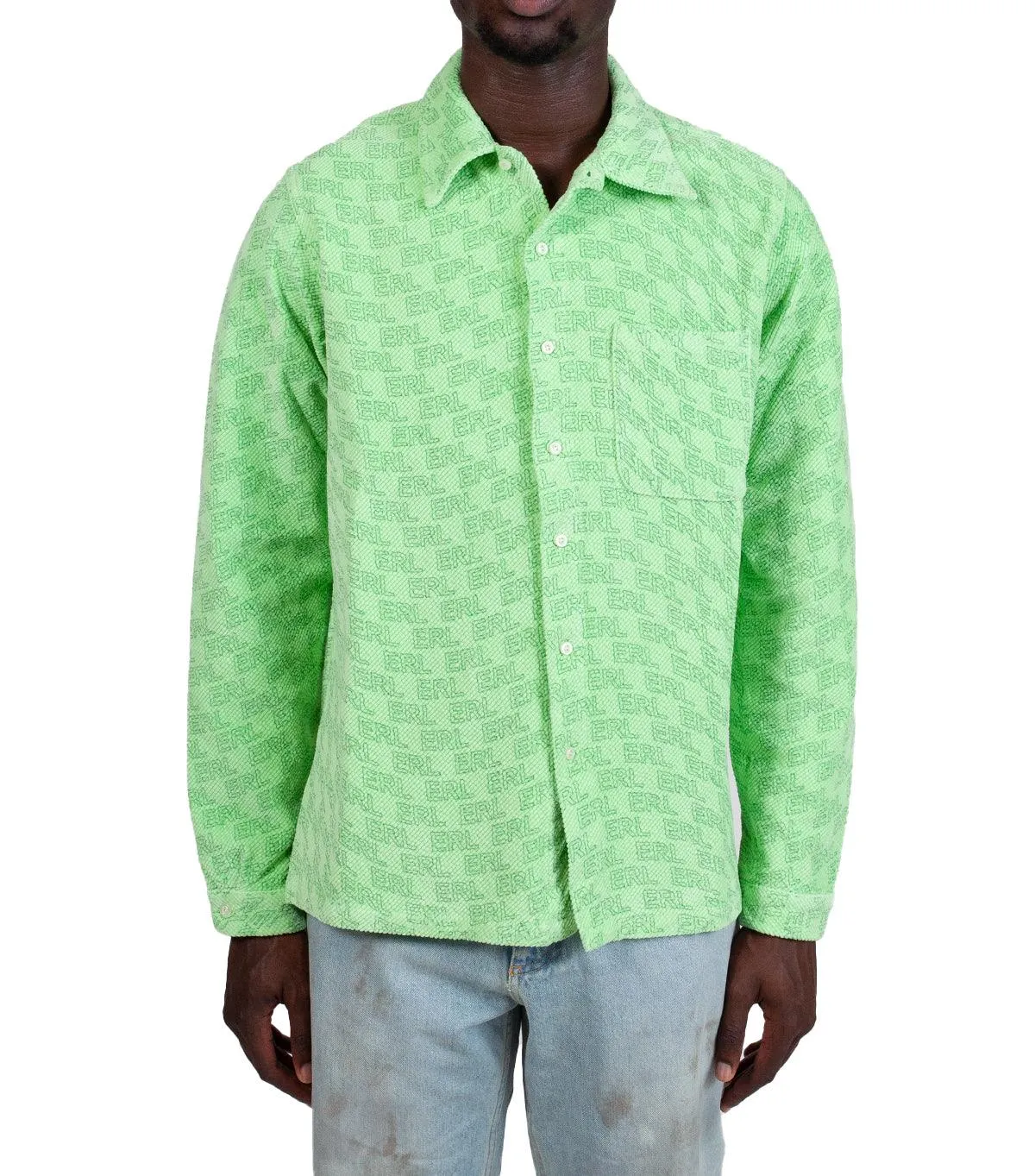 ERL Straight Hem Shirt Green Trend Vibe Dance Light