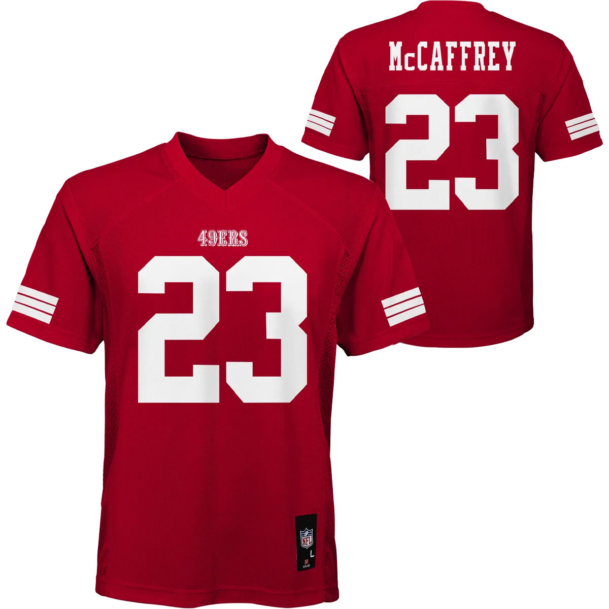 Youth 49ers Mid-Tier Jersey - McCaffrey Flash Look Travel Light