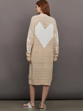 Tear Resistant Knit Poppy Lovey Heart Duster - Natural