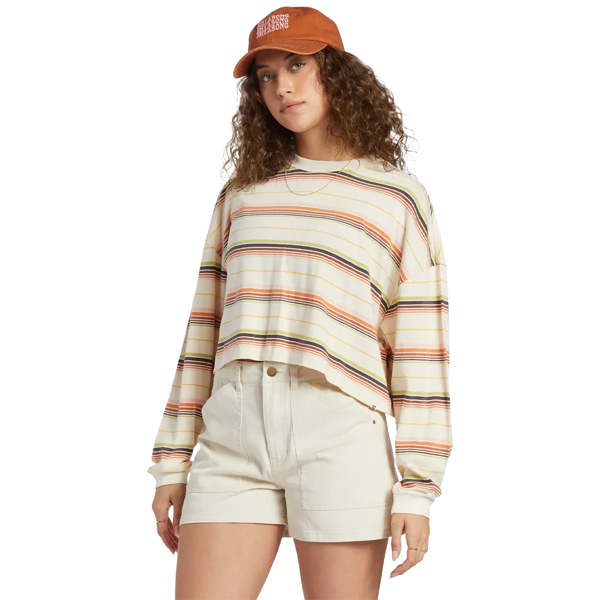 Women's Beach Boyfriend Stripe Crew PillingResistant