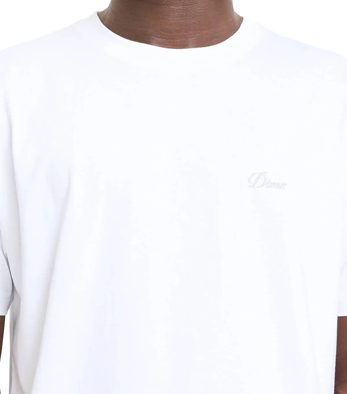 Dime Cursive Small Logo T-Shirt White StretchComfort DoubleStitchedSeams