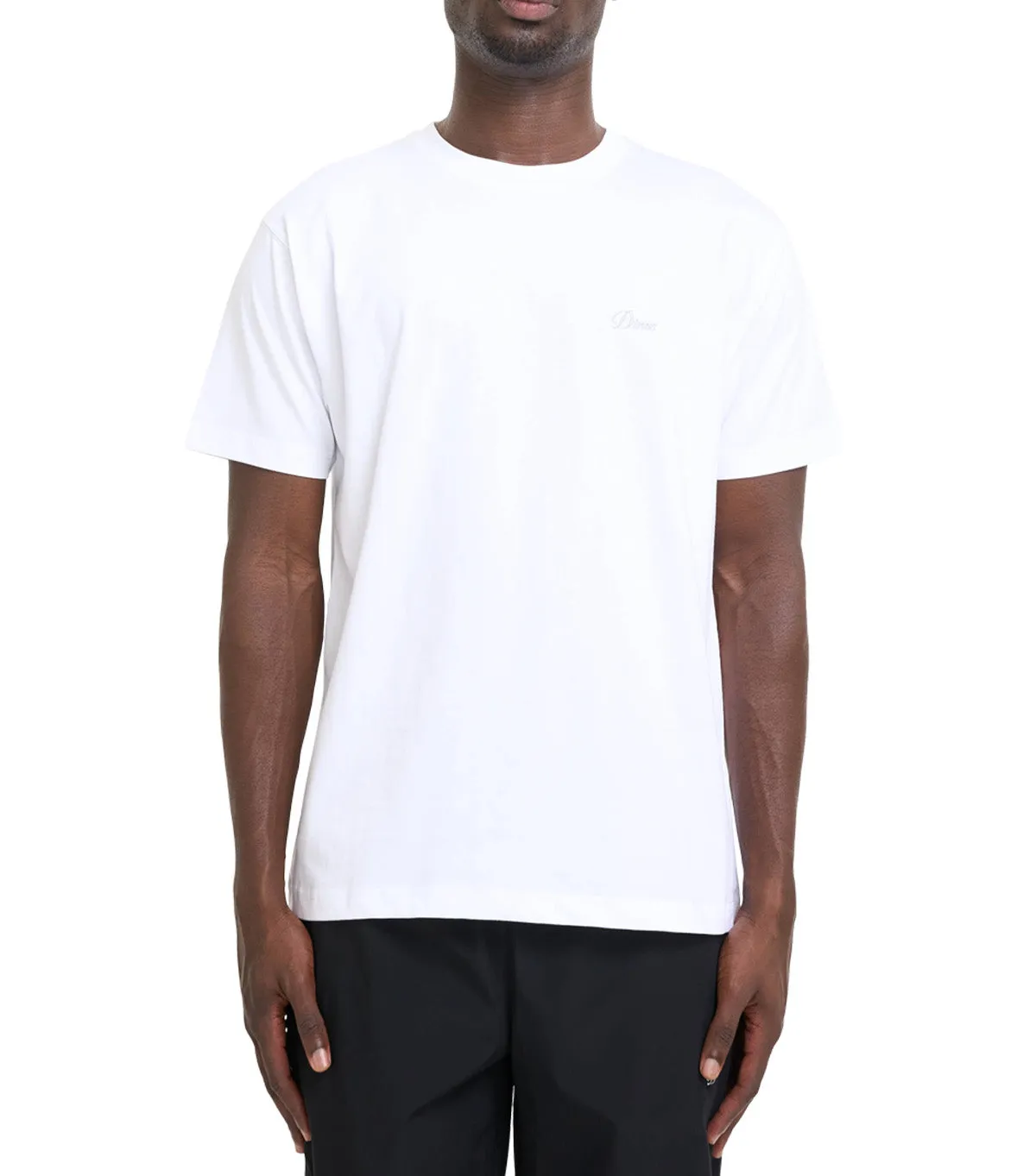 NonBindingEdges MoistureWicking Technology Dime Cursive Small Logo T-Shirt White
