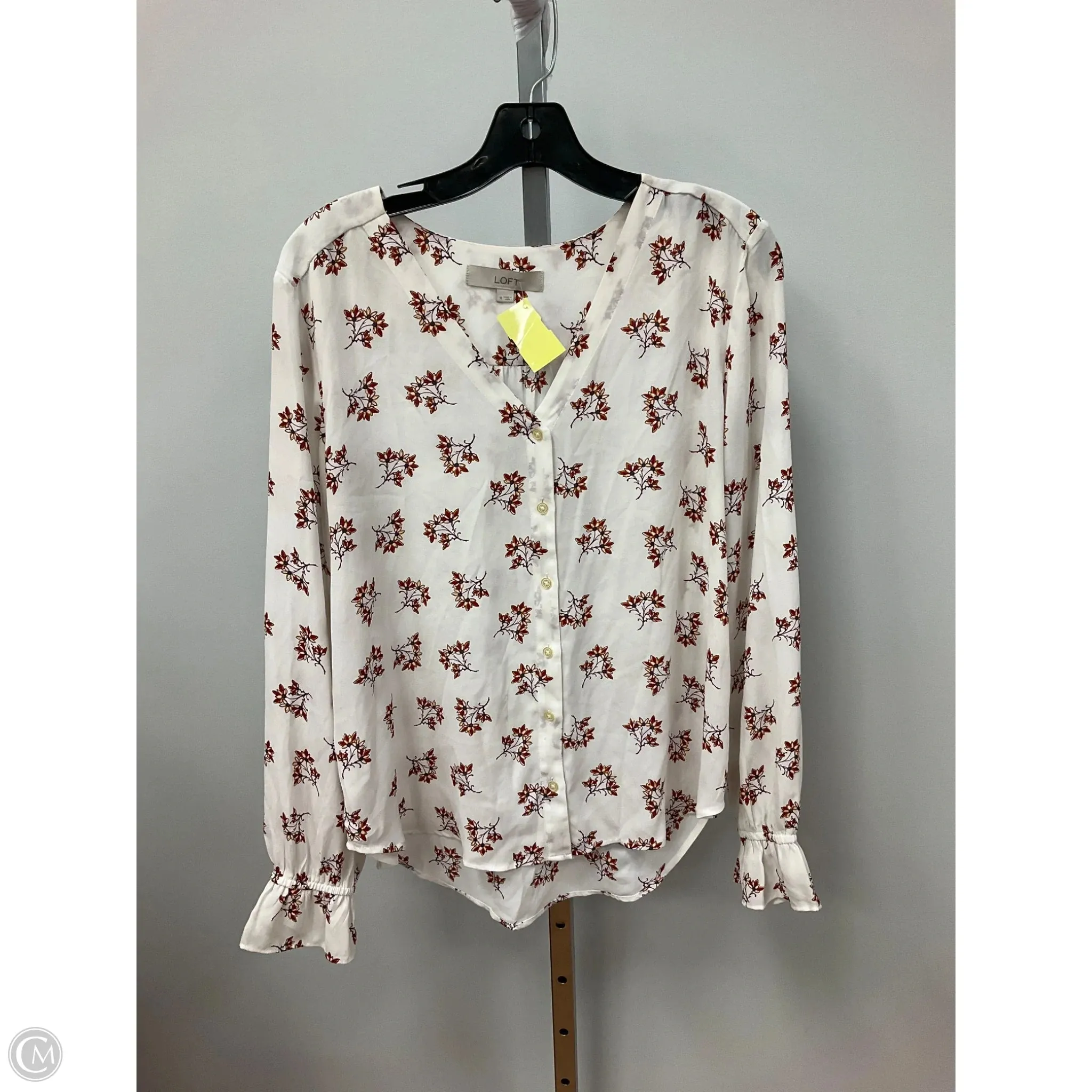 Top Long Sleeve By Loft In Floral Print, Size: M Reflective details NoIrritationSeams