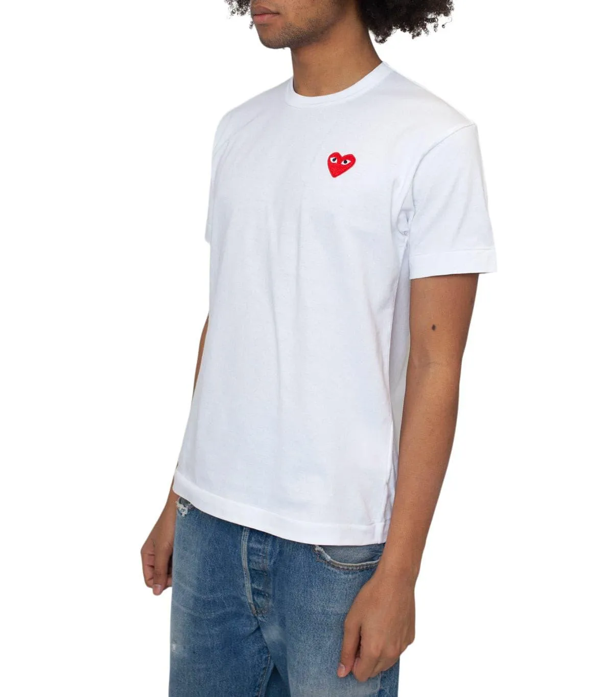 CdG PLAY Red Heart T-Shirt White Ocean Glow Style Mood