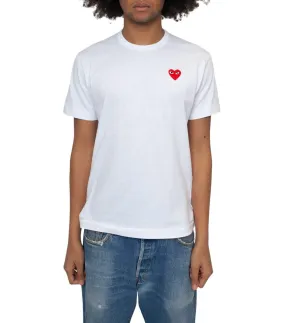 CompactPackaging CdG PLAY Red Heart T-Shirt White