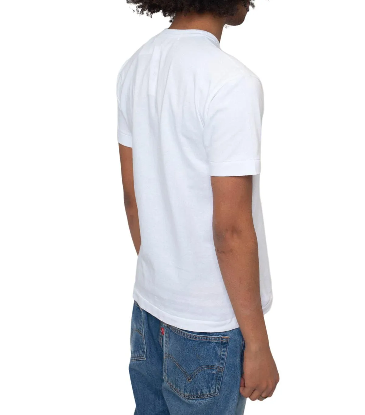 Foldable Hem CdG PLAY Red Heart T-Shirt White