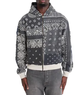 Italian Flair DoubleLayeredEdging Kapital Fleece Knit Bandana Bivouac Hooded Blouson Black