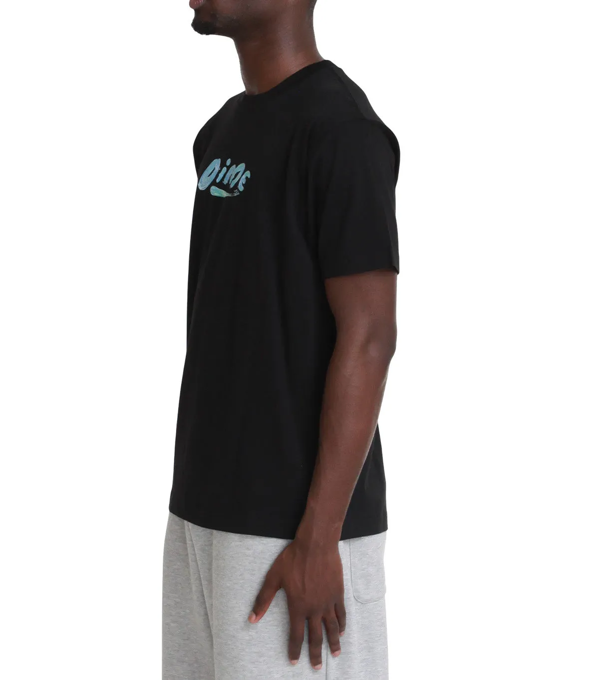 Stretchable Fabric Dime Paint T-Shirt Black