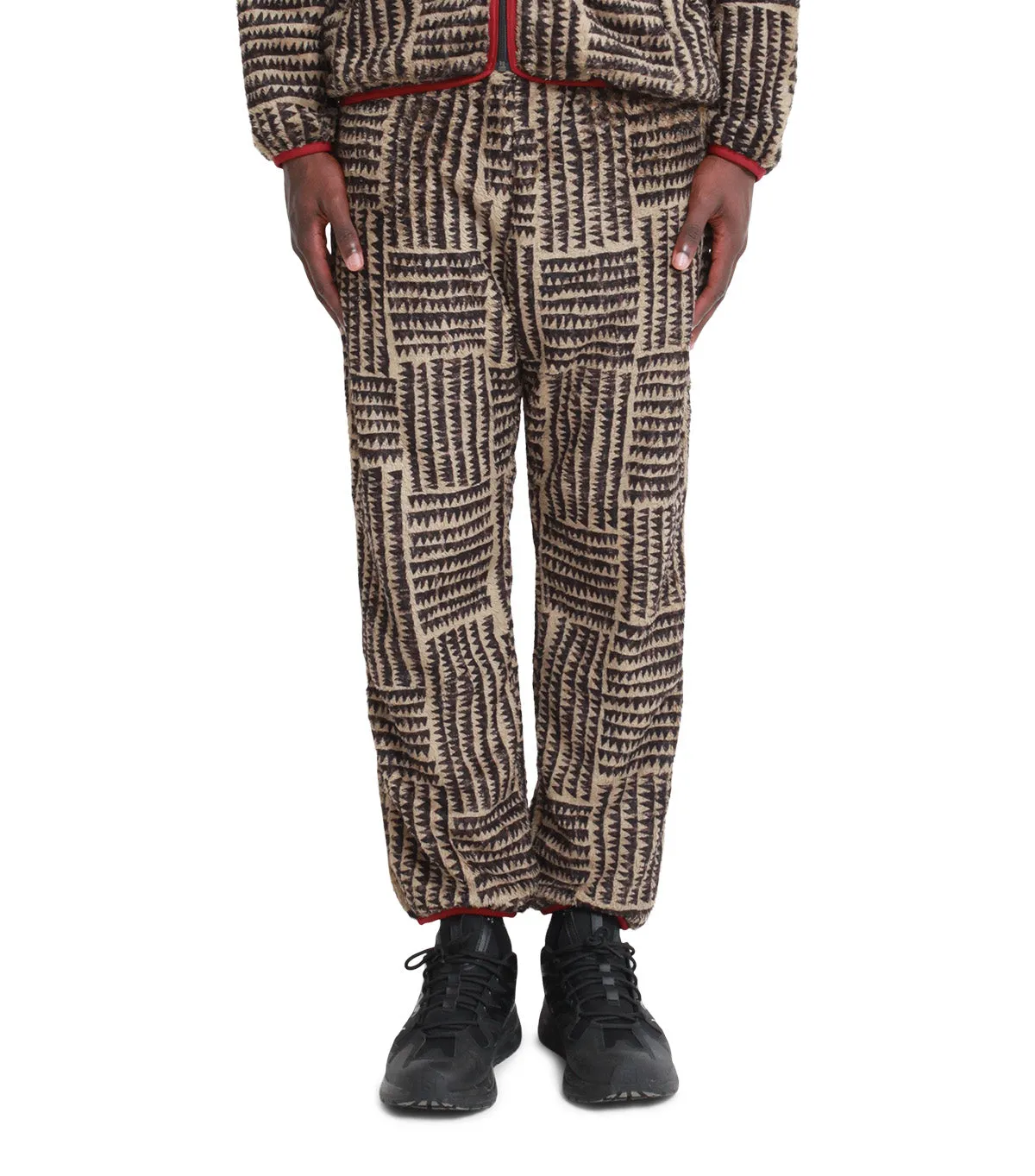 outdoor mode Kapital Hacksaw-Block Fleece Easy Pants Beige