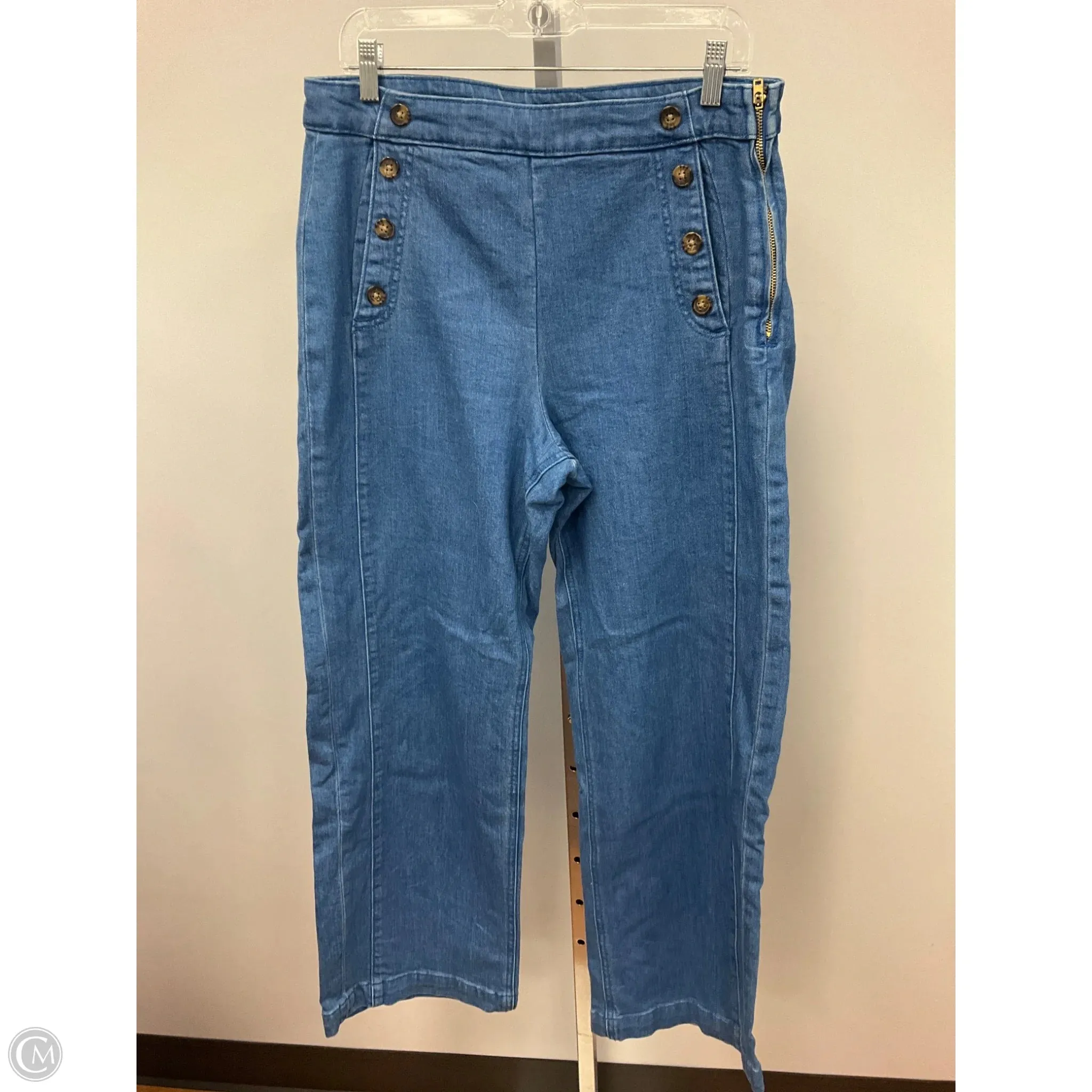 TearResistant Fabric Jeans Wide Leg By Old Navy In Blue Denim, Size: 12