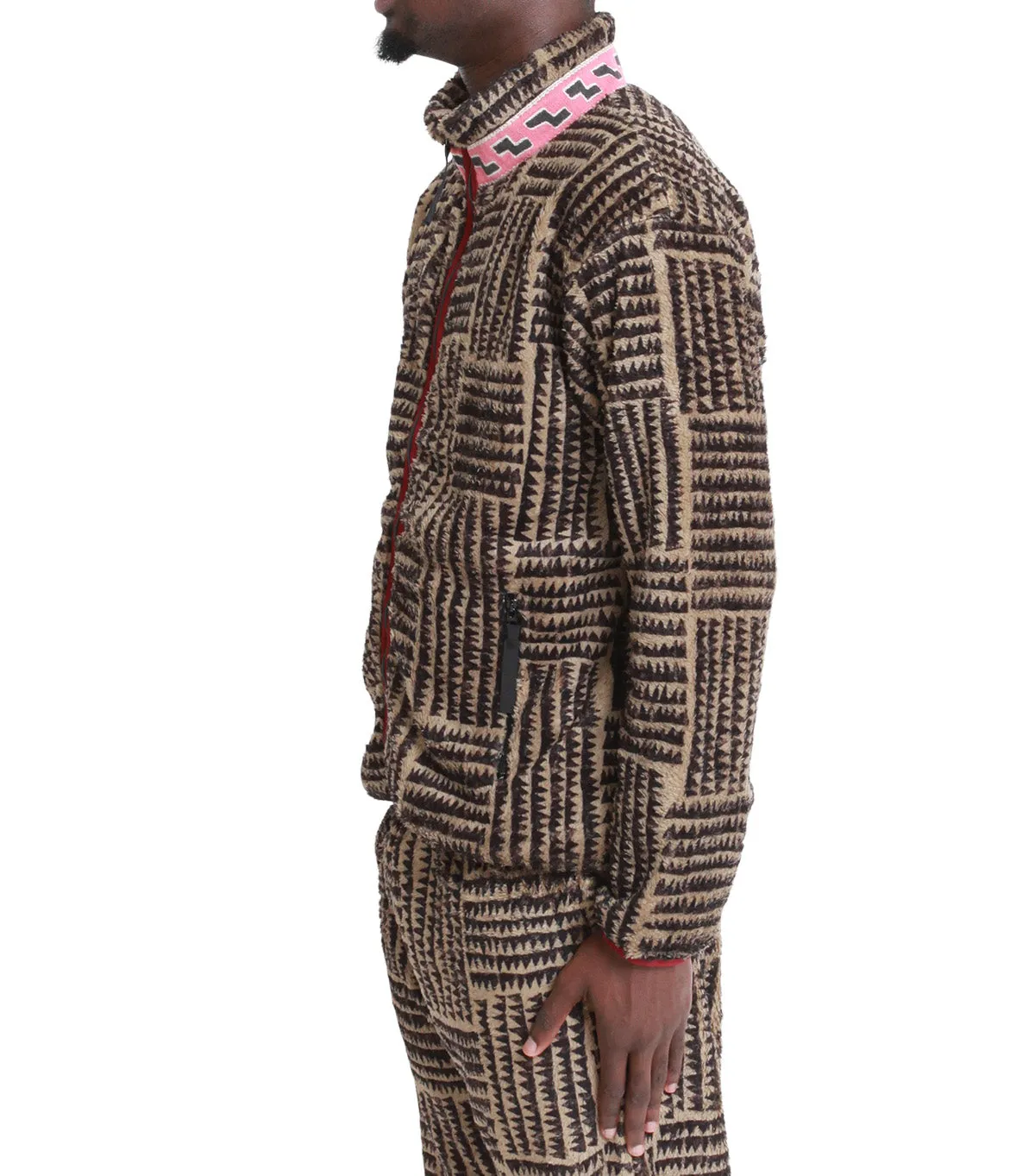 FoldableDesign Zen Glow Kapital Hacksaw-Block Fleece Zip Blouson Beige